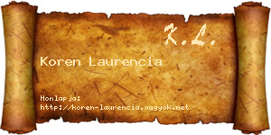 Koren Laurencia névjegykártya